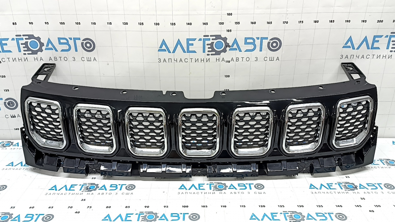 Ansamblu grilă radiator Jeep Compass 22-23, 3 piese, inserții cromate