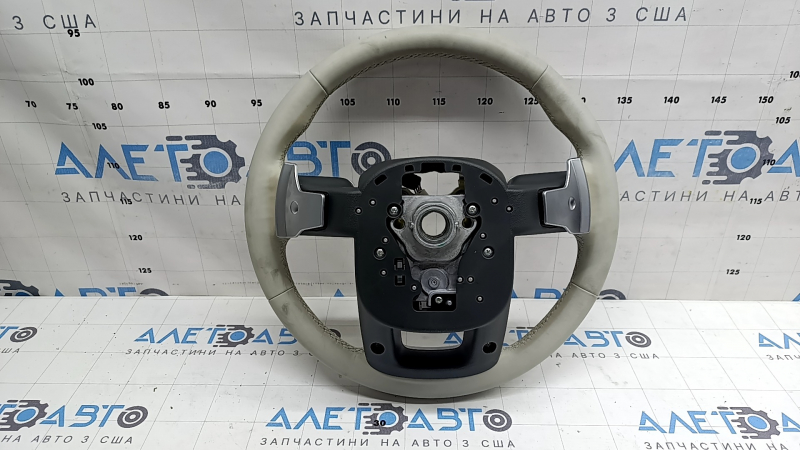 Руль голый Hyundai Santa Fe 24-26 кожа серая с кнопками, накладками и лепестками