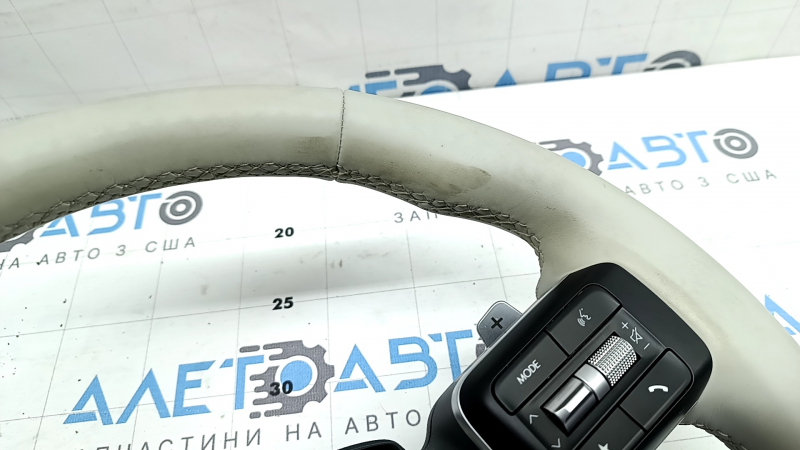 Руль голый Hyundai Santa Fe 24-26 кожа серая с кнопками, накладками и лепестками