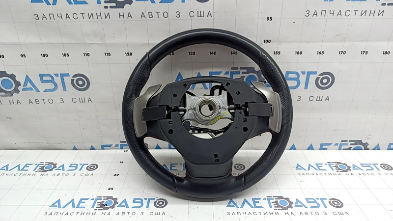 Volan Lexus UX200 UX250h 19-21 îmbrăcat în piele, negru cu cusături roșii, F-Sport, încălzit, cu padele pentru schimbarea treptelor de viteză, cu butoane de control