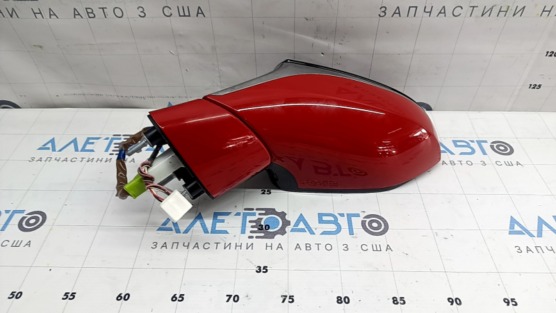 Ansamblu oglindă retrovizoare stânga Lexus UX200 UX250h 19-24 7 pini, semnalizare, fără memorie, cu BSM, roșu cu negru, zgârieturi