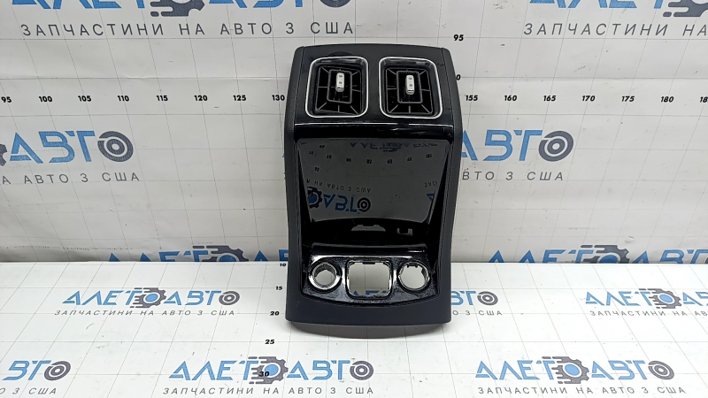 Ornament consolă centrală spate cu deflector de aer pentru Kia Sorento 21-24 HEV, PHEV, negru, cu priză, brichetă și USB, fără brichetă, USB și priză, zgârieturi