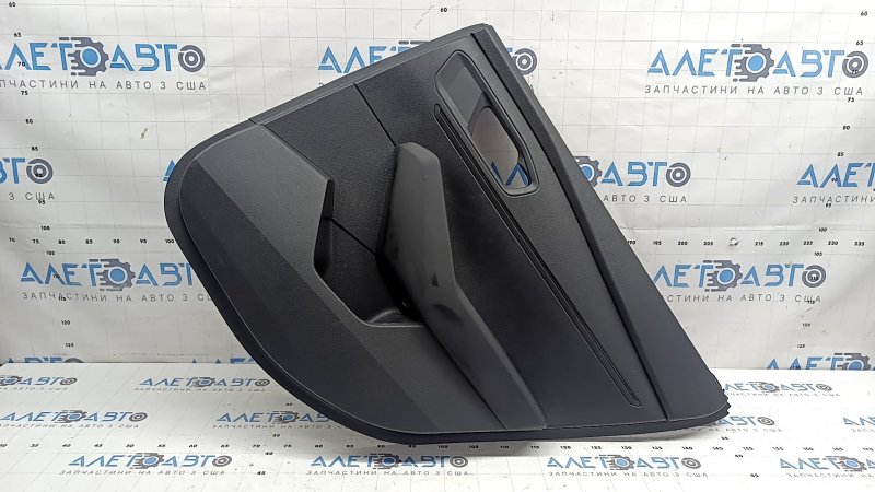 Обшивка двери карточка задняя правая Honda Accord 23-26 кожа черная, подлокотник кожа, вставка пластик, надрыв, потерта