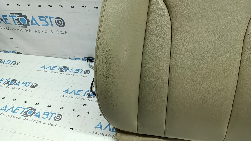 Обшивка спинки водительского сиденья Audi Q5 8R 13-17 кожа бежевая, с подогревом, под химчистку