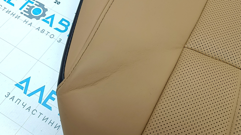 Подушка заднего ряда сидений (2 ряд) Lexus ES300h 20-22 кожа светло-коричневая с коричневым, перфорация, примята, царапины