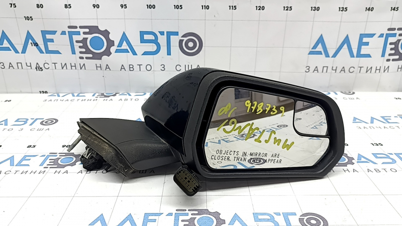 Зеркало боковое правое в сборе Ford Mustang mk6 15-23 3 пина, черное, не фиксируется зеркальный элемент