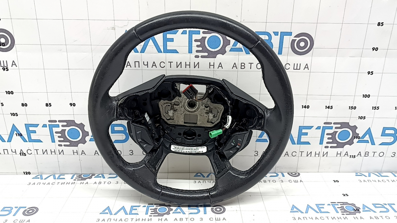 Руль голый Ford C-max MK2 13-18 кожа черный, с кнопками, протерт