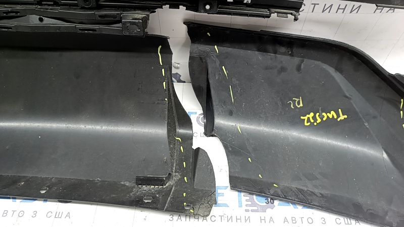 Бампер задний голый нижняя часть Hyundai Tucson 22-24 без парктроников, структура, Korea, примят, трещина, царапины, отсутствуют фрагменты