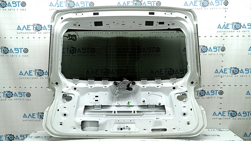 Дверь багажника голая со стеклом VW Tiguan 18-24 белый LC9A, с поводком дворника и трапецией, царапины на стекле, вмятины