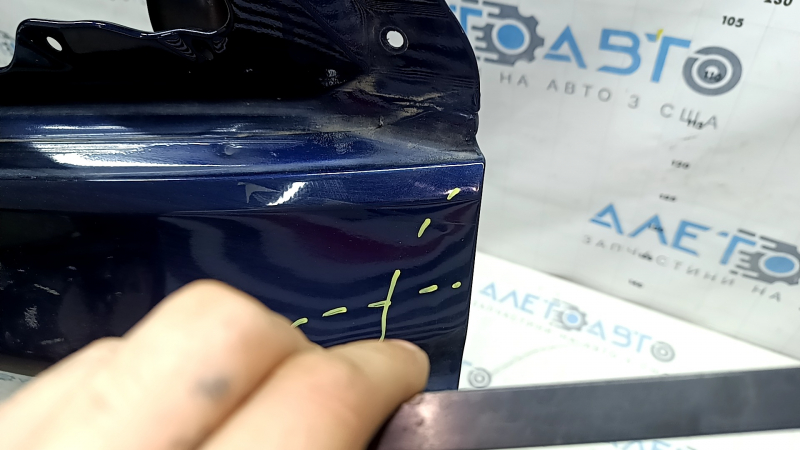 Дверь багажника голая Honda CRV 17-22 под электро, синий B-588P, замята, надрыв металла, лопнул герметик