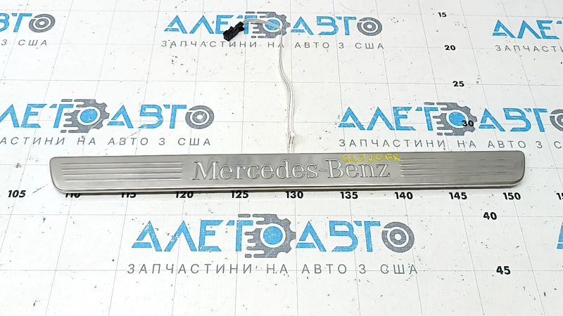 Ornament prag ușă dreapta față Mercedes X167 GLS 450 580 20-26 cromat cu iluminare din spate, uzat