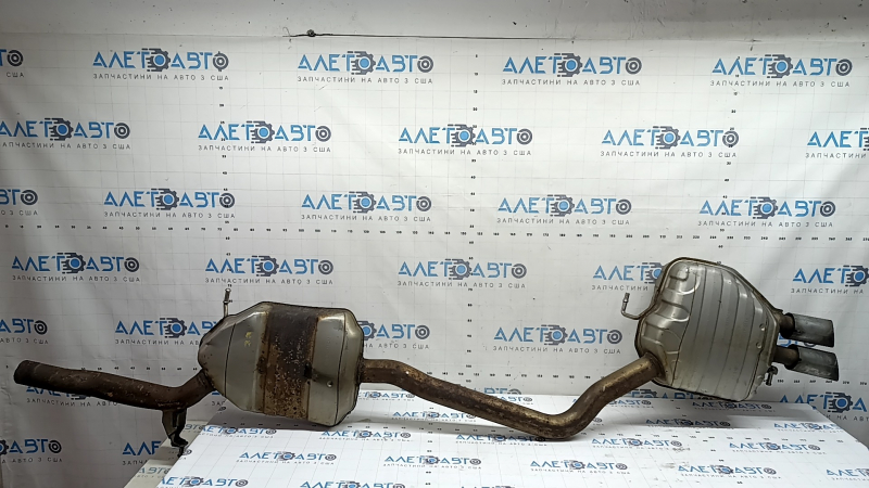 Rezonator tobă spate cu cilindru Audi A4 B8 13-16 restul 2.0T cu terminații, ruginit