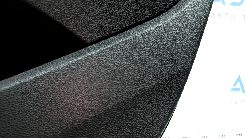 Обшивка двери карточка задняя правая Audi A3 8V 15-20 4d, 5d, черная, кожа, подлокотник кожа черная, с пищалкой, серый молдинг, царапины
