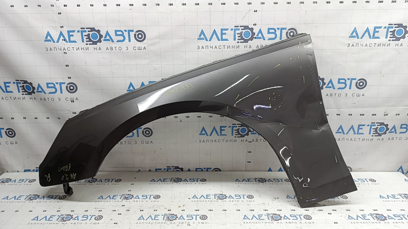 Aripă stânga față Audi A4 B9 20-25 cu suporturi, grafit LX7H, îndoită, cu denivelare, lipită