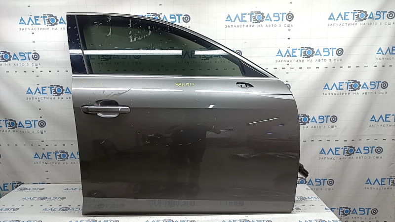 Дверь в сборе передняя правая Audi A4 B9 18-25 графит LX7H, в клее, царапины на накладке