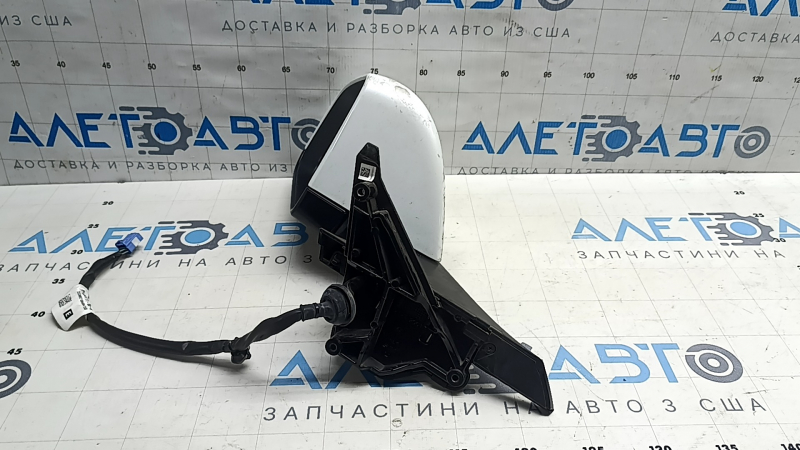 Зеркало боковое левое в сборе Tesla Model Y 20-25 13 пинов, белый PPSW, без накладки