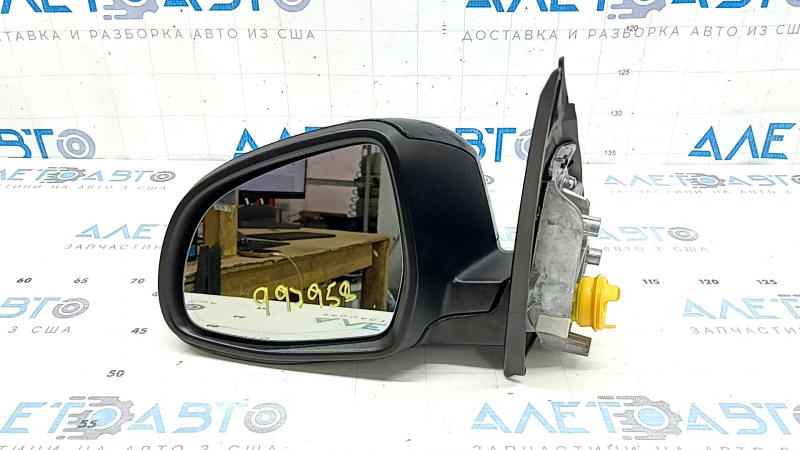 Зеркало боковое левое в сборе BMW X5 F15 14-18 5 пинов, поворотник, подогрев, автозатемнение, крепление структура, черный глянец