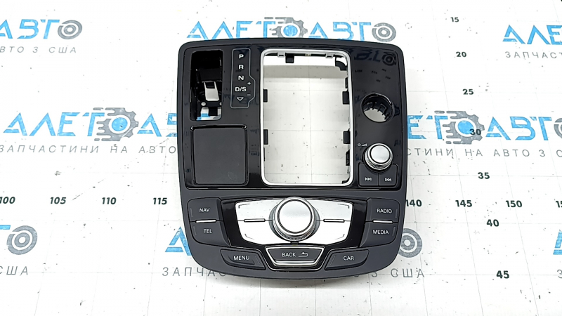 Panou de control MMI Audi A6 C7 16-18 restul, crestături pe crom, zgârieturi