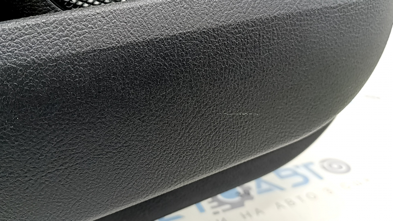 Ornamente ușă spate stânga Ford Fusion mk5 17-20 negru cu inserție gri, piele, cotiera din piele, bandaj gri, titan, cu mâner, zgârieturi