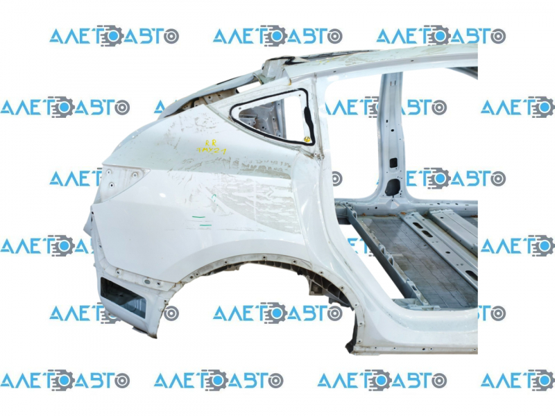 Aripă spate dreapta, din PPSW alb, pentru Tesla Model Y 20-25, lonjeron turnat, pe caroserie