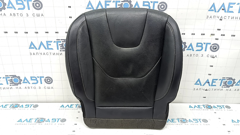 Husă pernă scaun șofer Ford Fusion mk5 17-20, titan, piele neagră, perforată, pentru ventilație și încălzire, zgârieturi