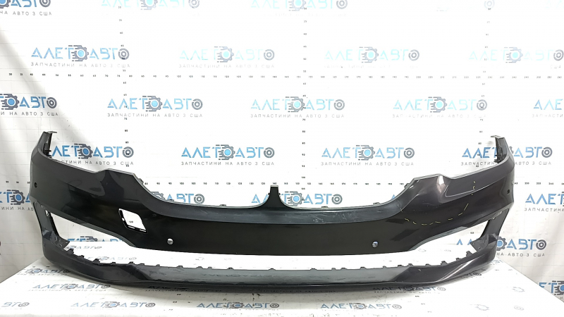 Bara față neaderentă BMW 5 G30 17-20 pentru senzori de parcare și PMA, fără mufă cârlig de remorcare, grafit, zgârieturi