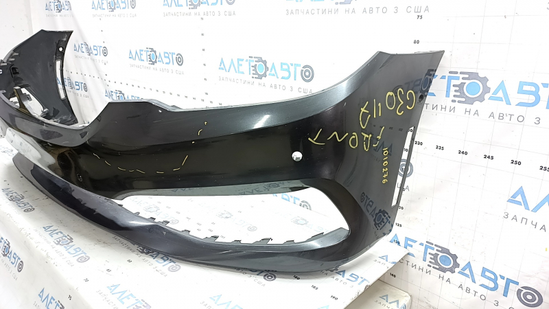Bara față neaderentă BMW 5 G30 17-20 pentru senzori de parcare și PMA, fără mufă cârlig de remorcare, grafit, zgârieturi