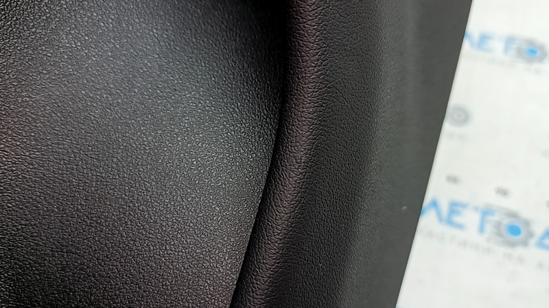 Ornamente ușă, placă portieră stânga spate, BMW X5 G05 19-22, piele neagră fără cortină, inserție din lemn Fineline Stripe, cotieră din piele neagră, cu mâner și suprapuneri, lovituri, zgârieturi