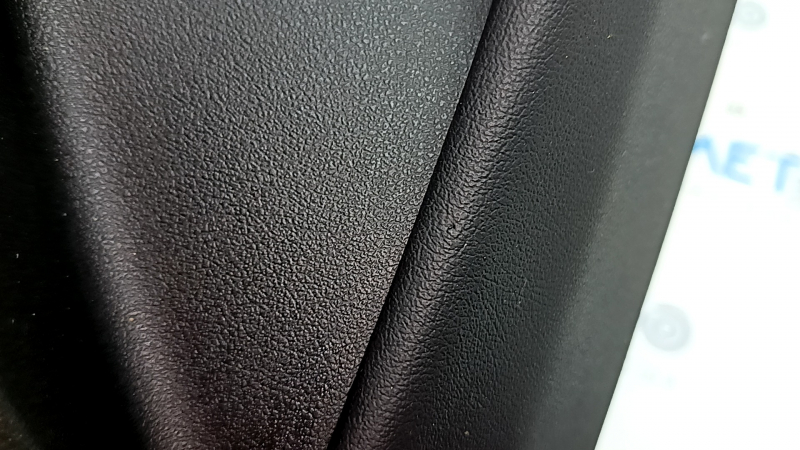 Ornamente ușă, placă portieră stânga spate, BMW X5 G05 19-22, piele neagră fără cortină, inserție din lemn Fineline Stripe, cotieră din piele neagră, cu mâner și suprapuneri, lovituri, zgârieturi