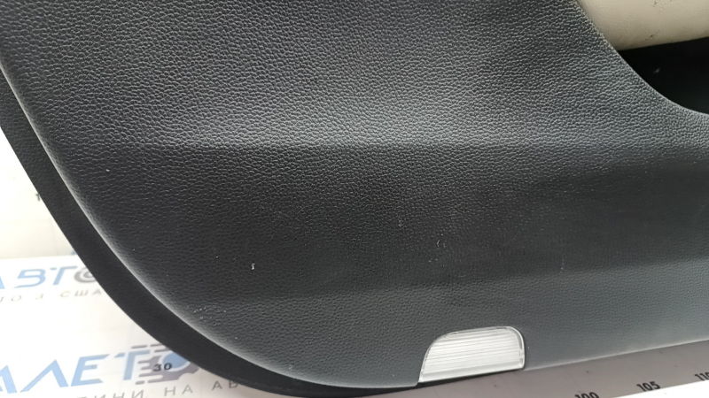 Ornamente ușă, stânga față, Honda Accord 20-22, memorie, negre, cu inserție din piele gri deschis, cotieră din piele gri deschis, cu ornament din lemn, cu nasturi, zgârieturi, curățabil chimic