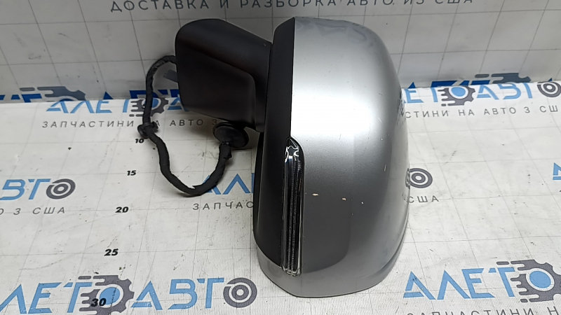 Зеркало боковое левое в сборе Volvo XC60 18-26 14 пинов, поворотник, автозатемнение, подогрев, BSM, серебро, царапины, тычка
