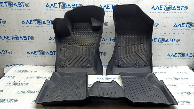 Set covorașe interioare, cauciuc, Jeep Compass 17-26, negre, tip 2, pentru curățare