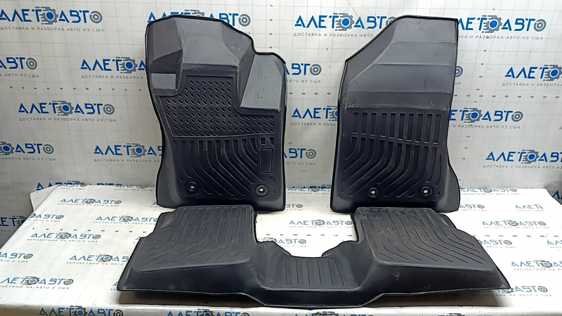 Set covorașe interioare, cauciuc, Jeep Compass 17-26, negre, tip 2, pentru curățare