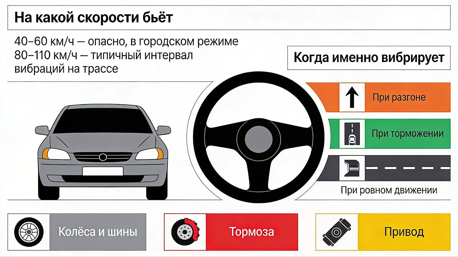 Биение руля на скорости: причины, опасность и что делать