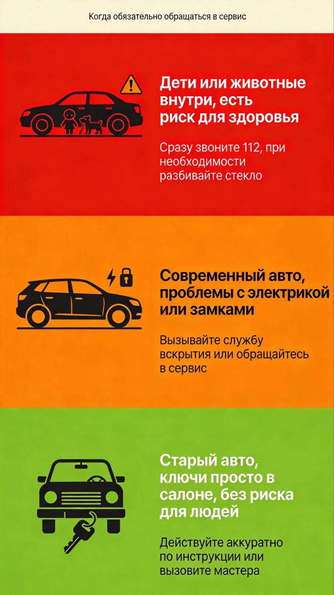 Памятка на смартфон: что делать при закрытом авто в разных ситуациях