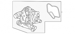 Корпус термостата в сборе Hyundai Sonata 20-23 HEV пластик