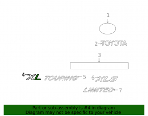 Эмблема надпись XL крышки багажника Toyota Avalon 05-10