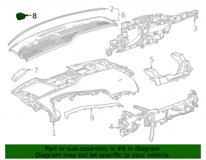 Senzor de lumină pe panoul frontal al modelului Chevrolet Equinox EV 24-26