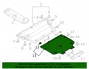 Защита двигателя задняя Audi A4 B9 17-25