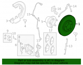 Disc de frână față stânga pentru Land Rover Range Rover Evoque 12-18 300/28mm
