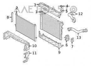 Deflectorul superior al radiatorului de la BMW 5 G30 17-23 are garnitura uscată