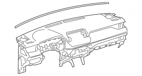 Торпедо передняя панель без AIRBAG Toyota Rav4 19-24 черная