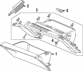 Перчаточный ящик, бардачок Honda Civic XI FE/FL 22-26 черный