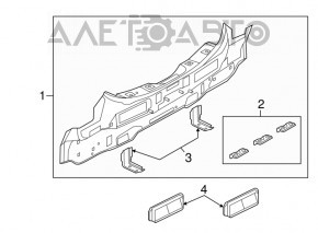 Panoul din spate al Nissan Leaf 13-17 grafit KBC, pe caroserie