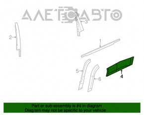 Накладка двери нижняя задняя правая Jeep Cherokee KL 14-23 структура
