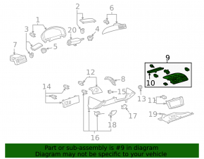 Панель верхняя воздуховод центральный и часы Toyota Solara 04-06