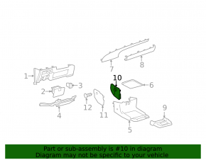 Накладка центральной консоли боковая правая Toyota Sienna 11-14 бежевая