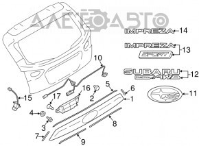 Накладка двери багажника Subaru Impreza 5d 17-23 keyless