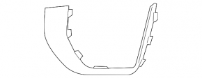 Ornament grilă bară față, dreapta, Land Rover Range Rover Evoque 12-18, negru lucios