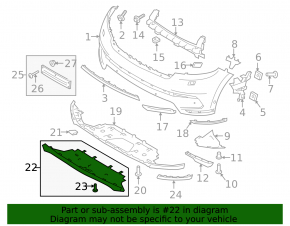 Capac bară față pentru Land Rover Range Rover Velar 18-23, negru